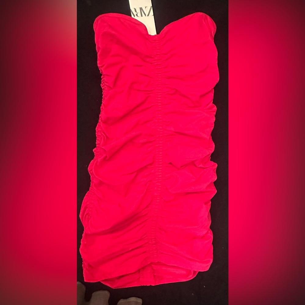 Hot pink Strapless Dress